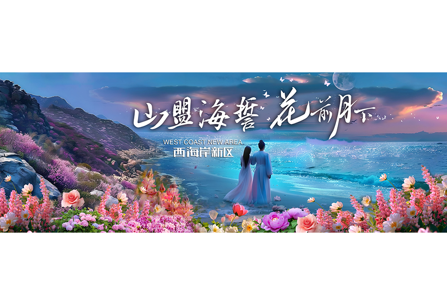 山盟海誓，花前月下